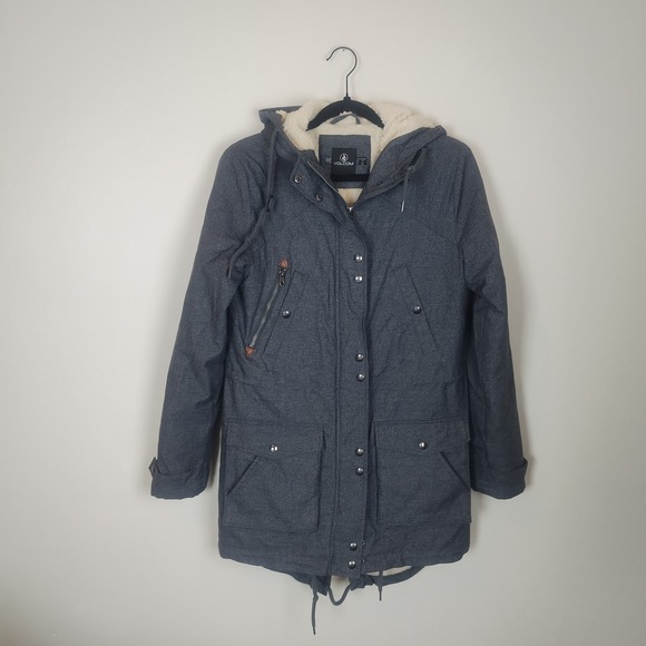 Volcom Jackets & Blazers - Volcom Parka Women's Small Gray Sherpa Lined Water Resistant